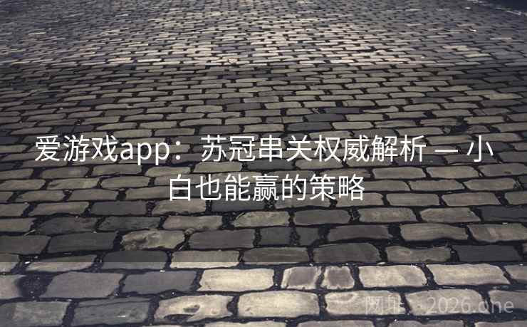 爱游戏app：苏冠串关权威解析 — 小白也能赢的策略